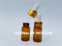 Chai Lọ Thủy Tinh Nhỏ Giọt Nắp Trắng 3ml Sỉ 5 Chai